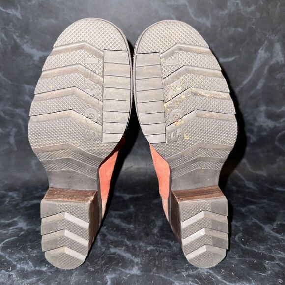 Sorel Boots Cate Bootie Carnelian Red Leather Side Zip Heeled Boot Women’s 7 - Picture 7 of 8